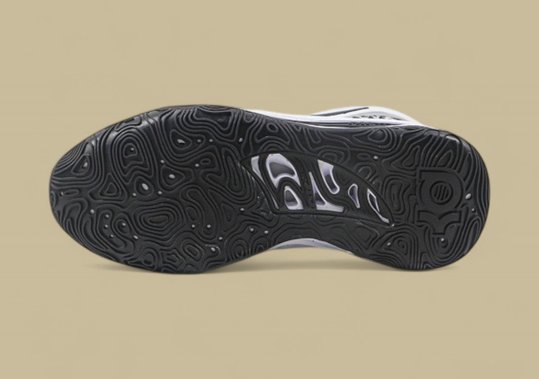 Nike KD Basketball Shoes Black and White Knit Upper with Speckled Midsole and Bold Swoosh