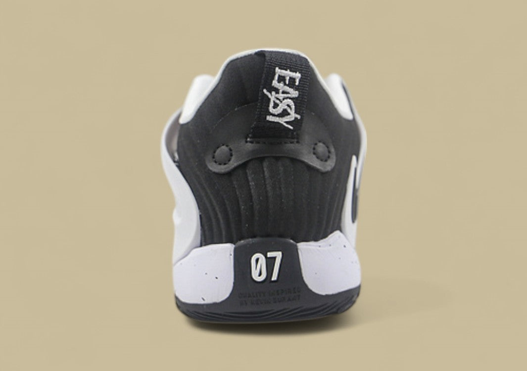 Nike KD Basketball Shoes Black and White Knit Upper with Speckled Midsole and Bold Swoosh