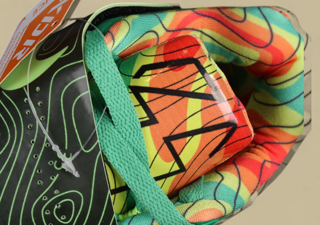 Nike KD Basketball Shoes Bold Green Upper with Black Midsole & Multicolor Graphic Heel Design