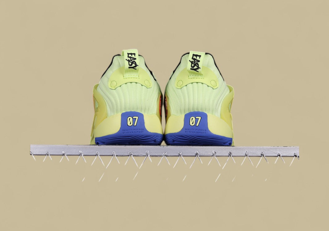 Nike KD Basketball Shoes Bright Volt Upper with Multi-Color Outsole and Vibrant Graphic Swoosh