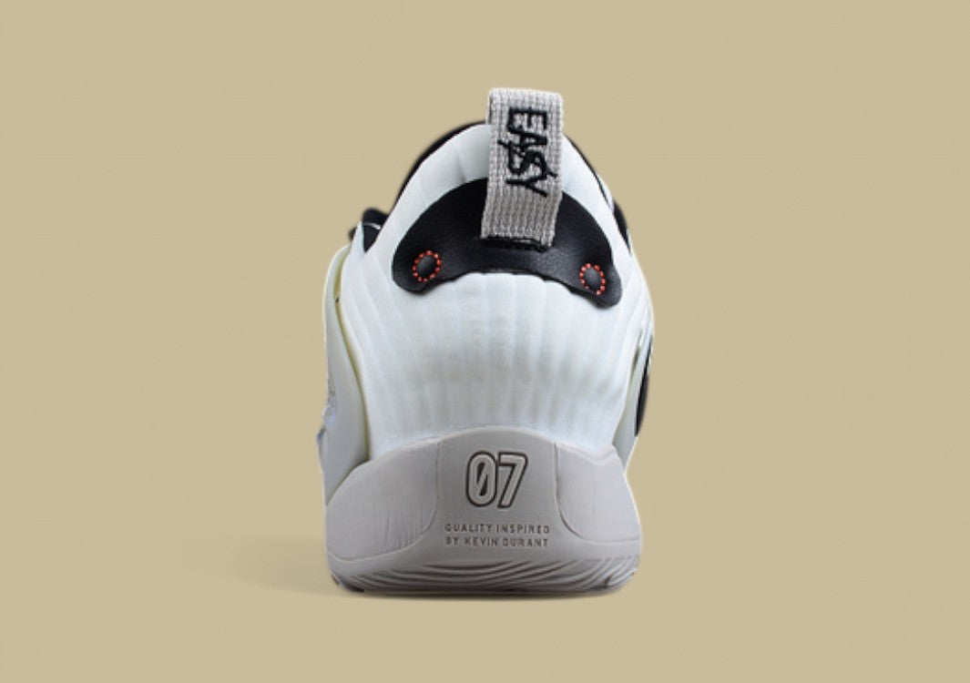 Nike KD Basketball Shoes Clean White Knit Upper with Black Swoosh and Frosted Support Cage