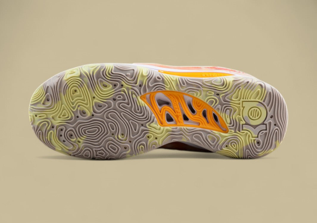 Nike KD Basketball Shoes Cream Upper with Peach, Pink & Yellow Marble Accents & Sole