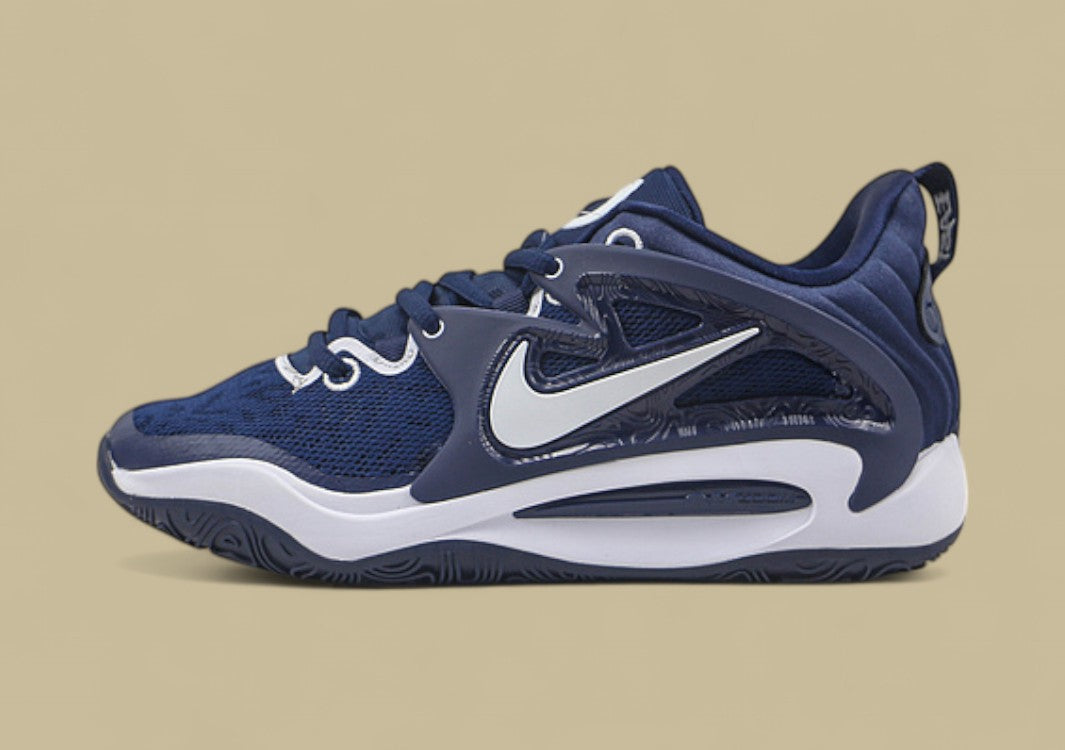 Nike KD Basketball Shoes Deep Navy Blue Upper with White Swoosh and Midsole for Elite Play