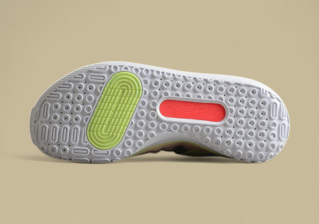 Nike KD Basketball Shoes Pastel Green Pink & Yellow Gradient Upper with Aqua Blue Laces