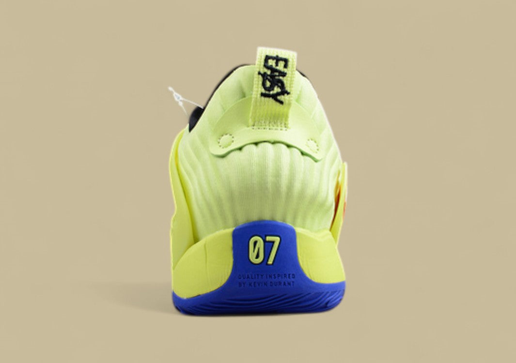 Nike KD Basketball Shoes Vibrant Volt Upper with Multi-Color Sole and Graphic Swoosh Detail