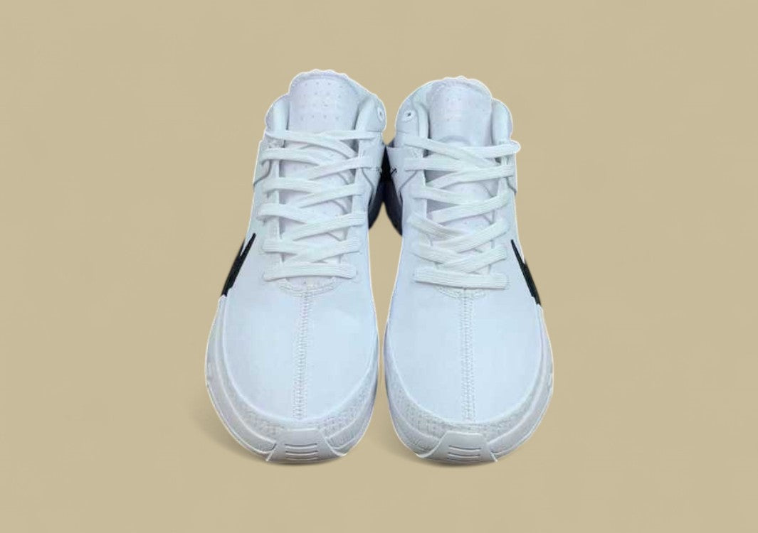 Nike KD TB Basketball Shoes Clean White Upper with Bold Black Swoosh and Zoom Air Cushioning