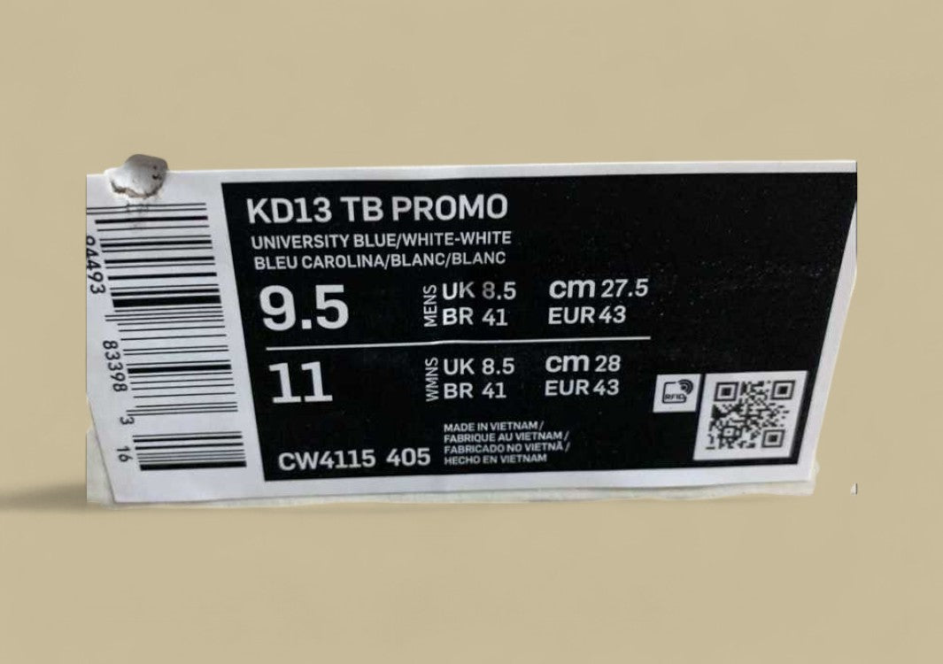 Nike KD TB Basketball Shoes Light Blue Upper with Crisp White Swoosh & Midsole Detailing