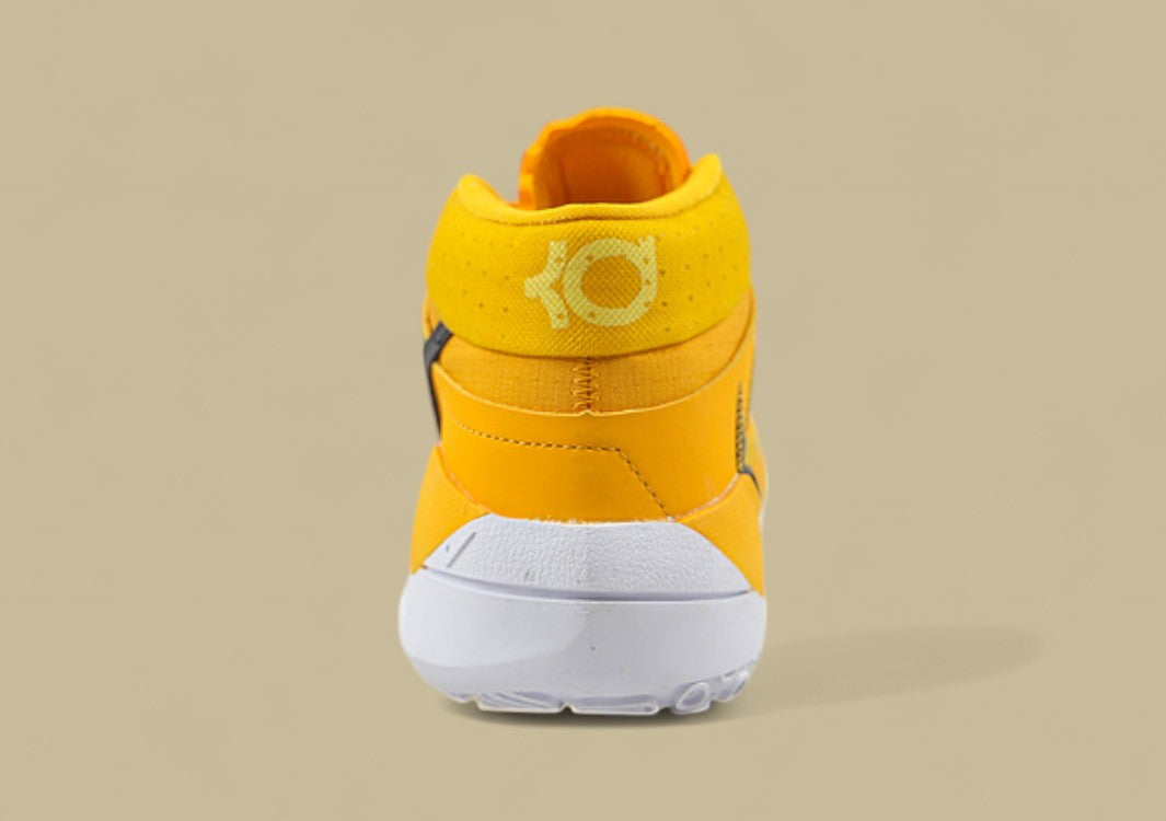Nike KD TB University Gold Basketball Shoes lack Swoosh & White Sole High-Top Design