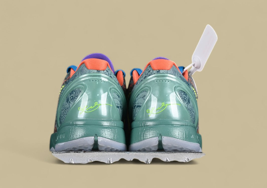 Nike Kob "Cannon Volt-Purple Venom-Turf Orange" Vibrant Low-Top Basketball Shoe With Multicolor Camouflage Graphic