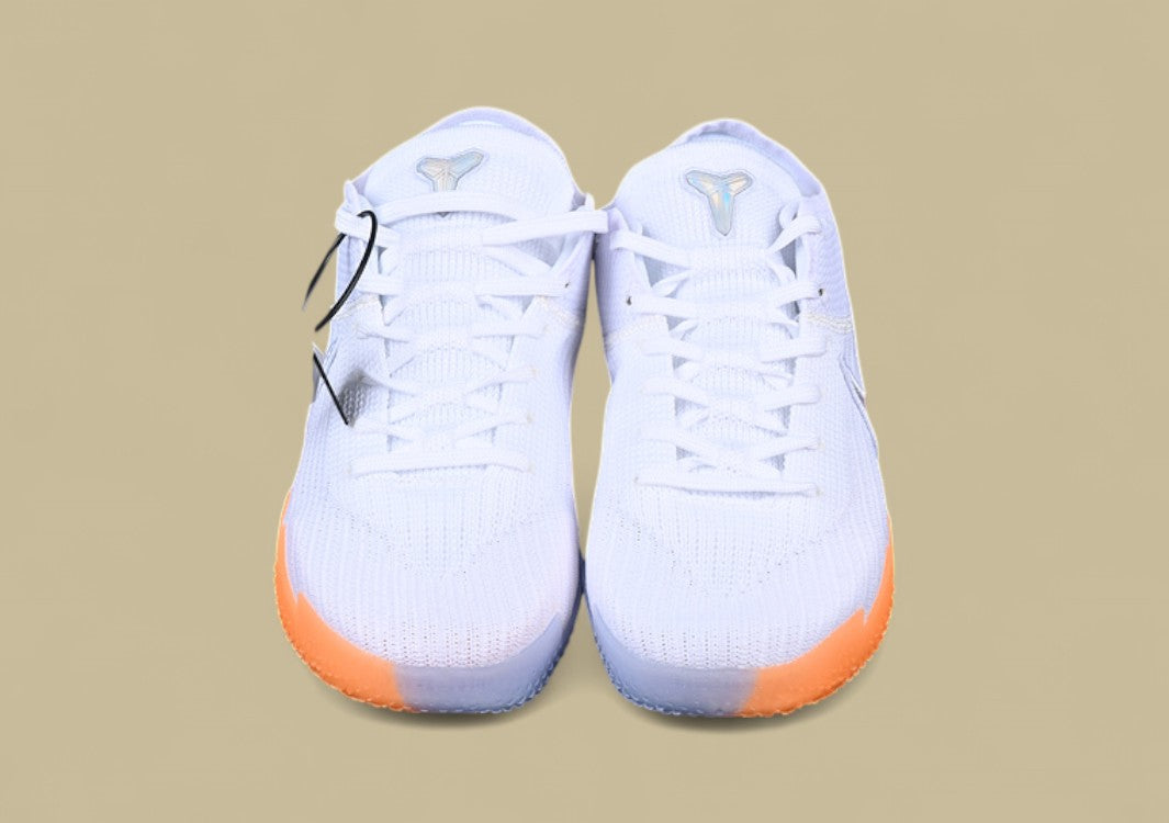 Nike Kobe 360 White Red Yellow Holographic Swoosh With Gum Sole and Lightweight Flyknit Upper