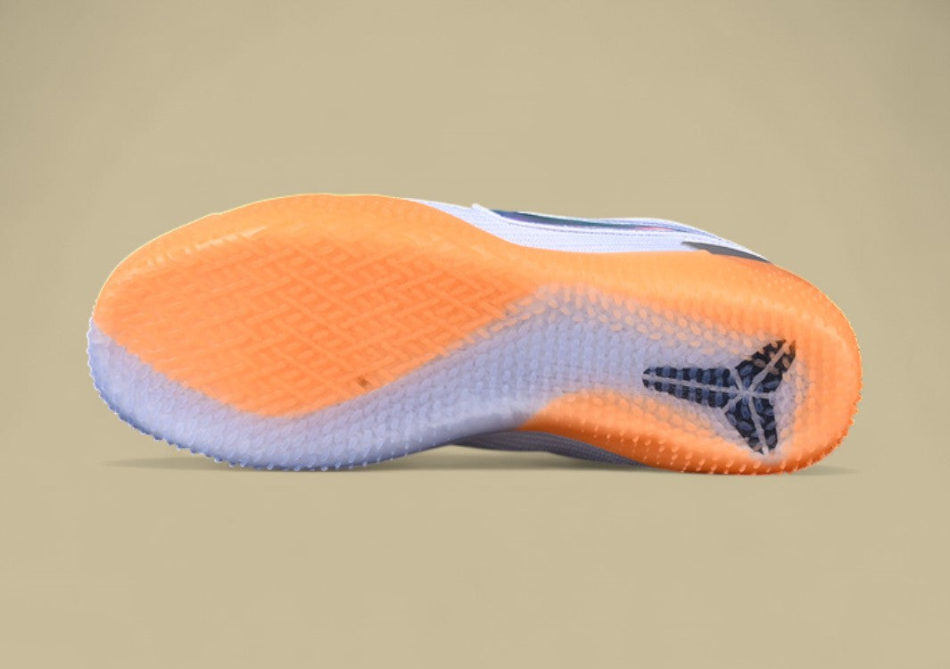 Nike Kobe 360 White Red Yellow Holographic Swoosh With Gum Sole and Lightweight Flyknit Upper