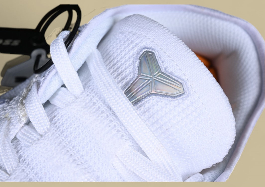 Nike Kobe 360 White Red Yellow Holographic Swoosh With Gum Sole and Lightweight Flyknit Upper