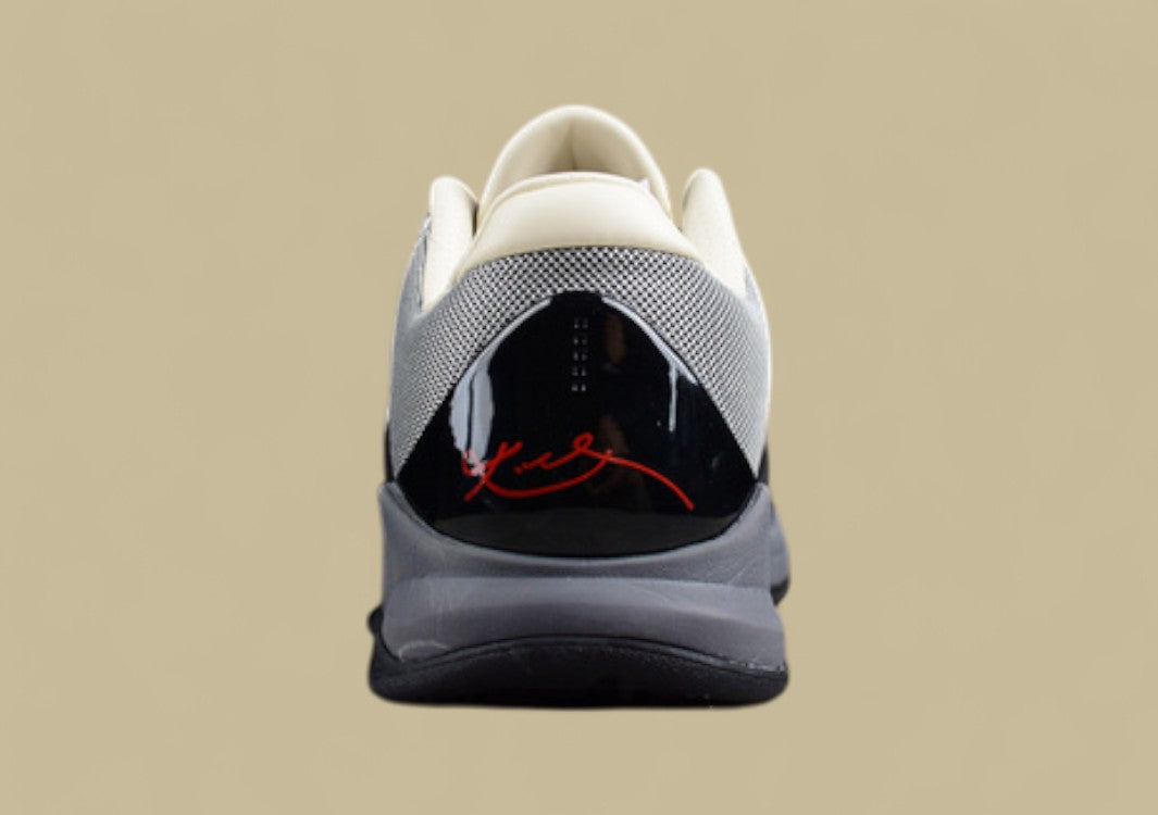 Nike Kobe Basketball Shoes Black Grey Sleek Low-top Design With Glossy Finish and Red Accents