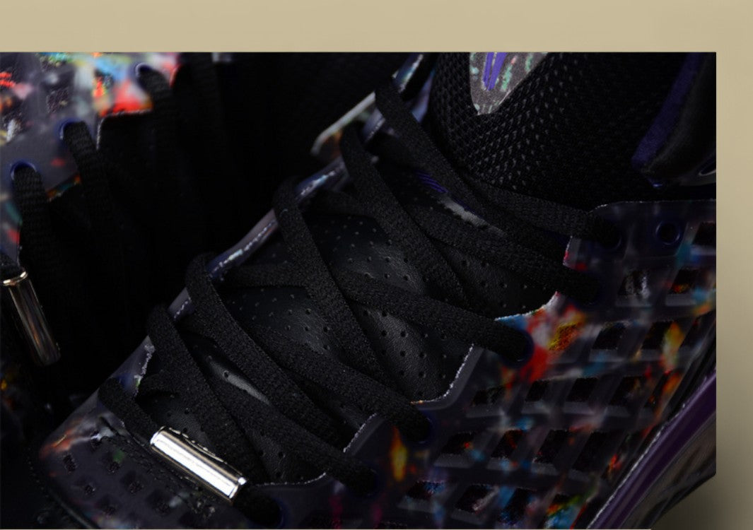 Nike Kobe Black Multi-color Imperial Purple Kumquat Bold Mid-top With Vivid Graphic Overlay