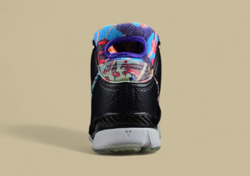 Nike Kobe Black Multi-color Wolf Grey Premium Snake Texture With Colorful Collar and Grey Sole