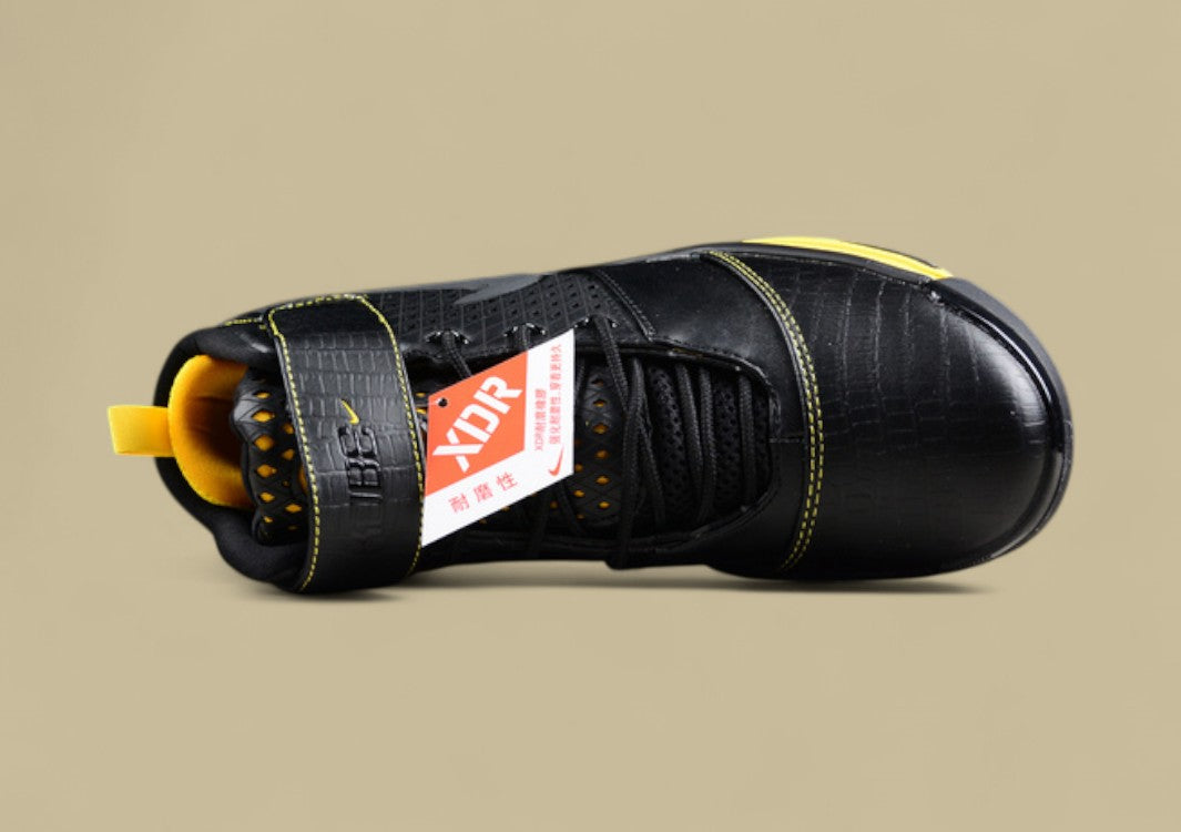 Nike Kobe Black Yellow Basketball Shoes Mid-top Build With Bold Contrast and Perforated Upper