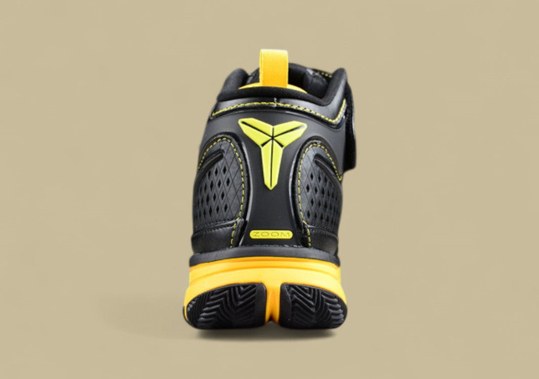 Nike Kobe Black Yellow Basketball Shoes Mid-top Build With Bold Contrast and Perforated Upper