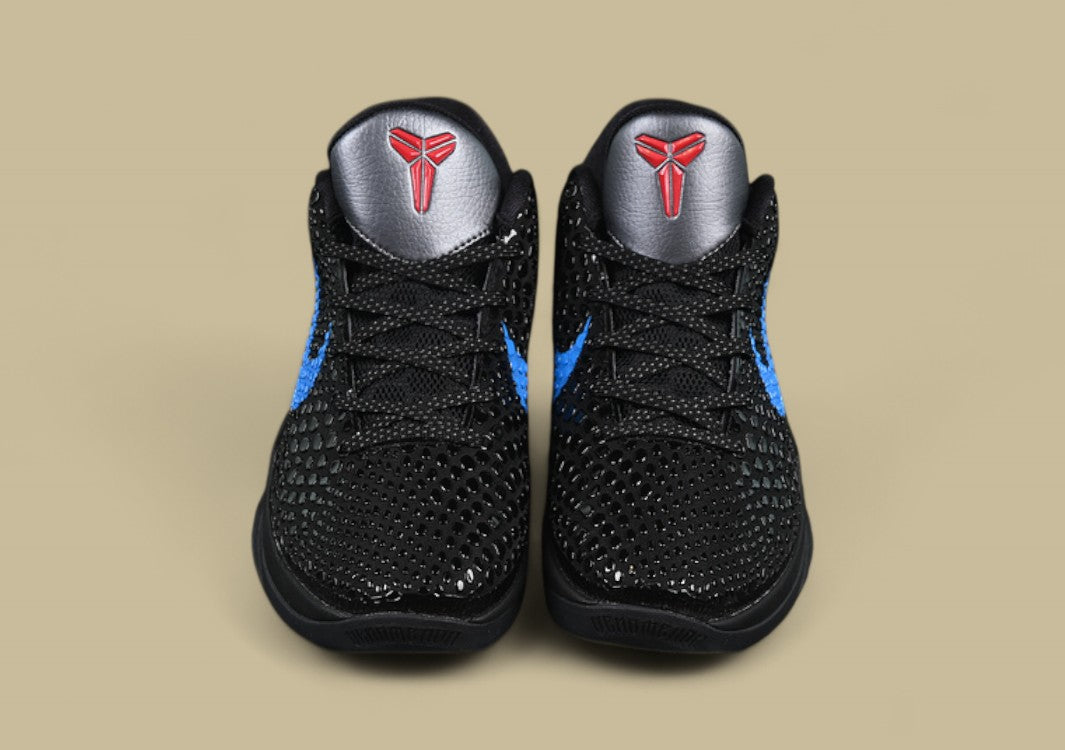 Nike Kobe "Blue Glow" Dark Grey Black Red Basketball Shoes with Scaled Upper