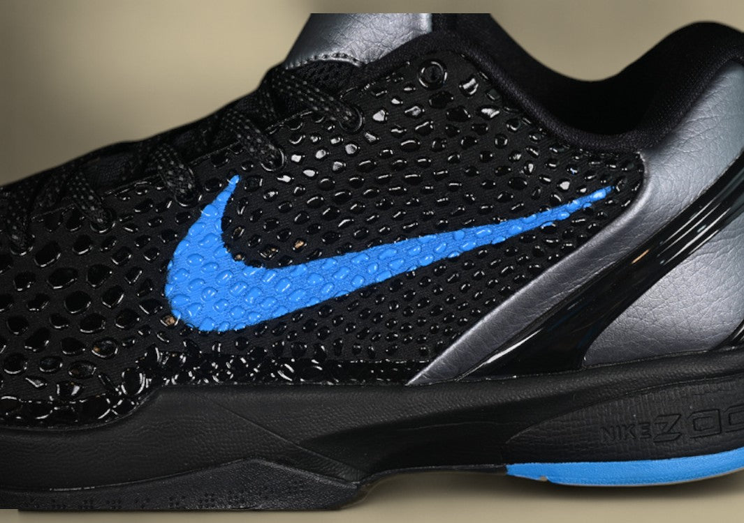 Nike Kobe "Blue Glow" Dark Grey Black Red Basketball Shoes with Scaled Upper