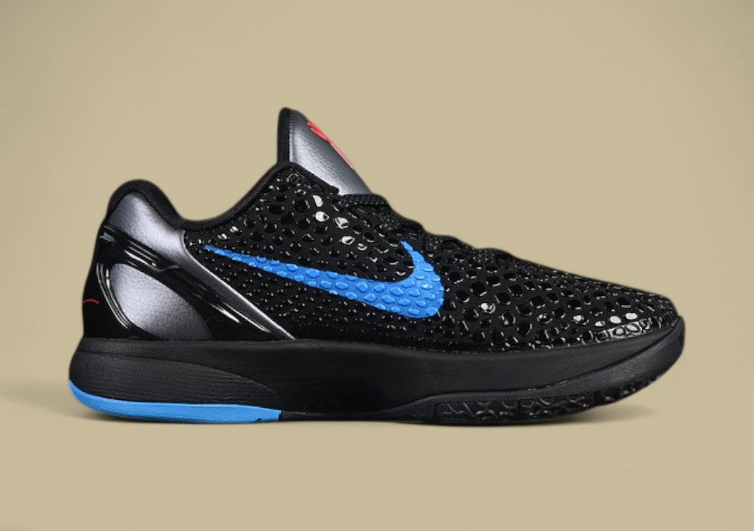 Nike Kobe "Blue Glow" Dark Grey Black Red Basketball Shoes with Scaled Upper