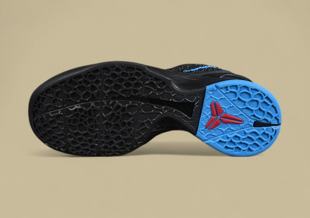 Nike Kobe "Blue Glow" Dark Grey Black Red Basketball Shoes with Scaled Upper