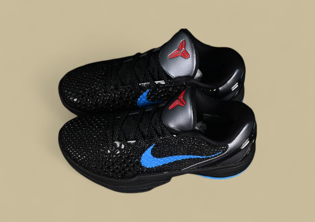 Nike Kobe "Blue Glow" Dark Grey Black Red Basketball Shoes with Scaled Upper
