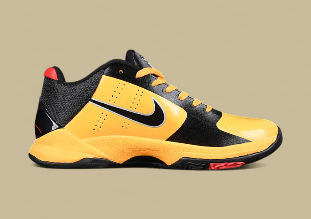 Nike Kobe Chaos Black gold Bold Yellow and Black Colorway With Red Details and Low-top Build