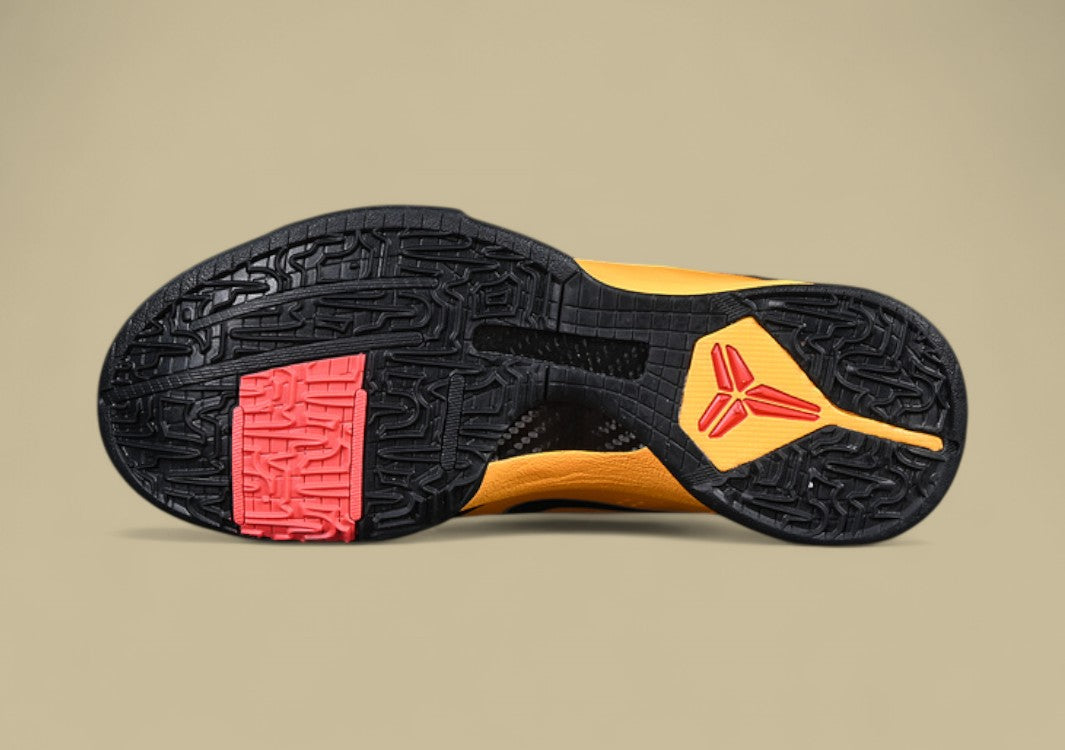 Nike Kobe Chaos Black gold Bold Yellow and Black Colorway With Red Details and Low-top Build