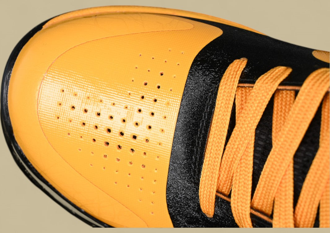 Nike Kobe Chaos Black gold Bold Yellow and Black Colorway With Red Details and Low-top Build