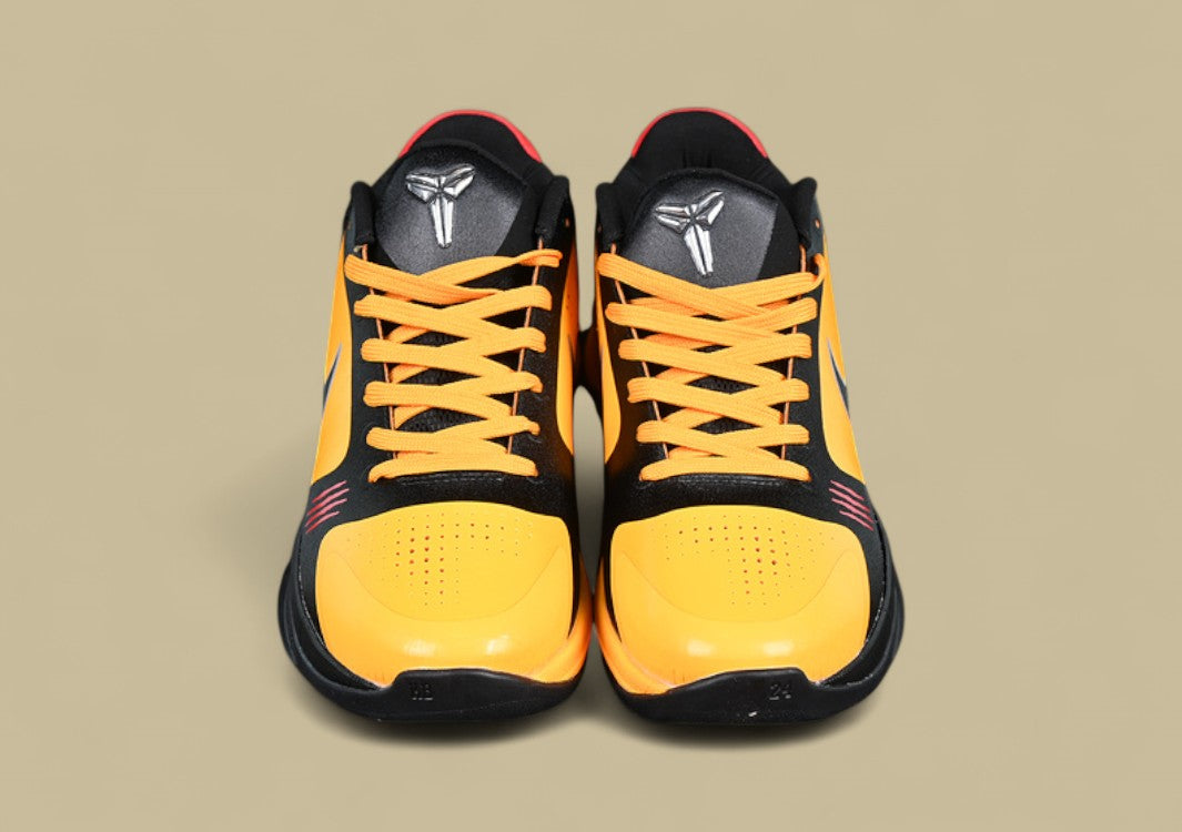 Nike Kobe Chaos Black gold Bold Yellow and Black Colorway With Red Details and Low-top Build