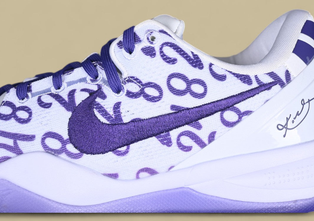 Nike Kobe "Court Purple" White Purple Number Print Basketball Shoe with Signature
