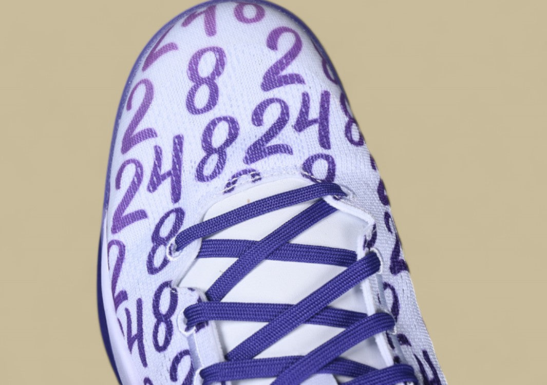 Nike Kobe "Court Purple" White Purple Number Print Basketball Shoe with Signature