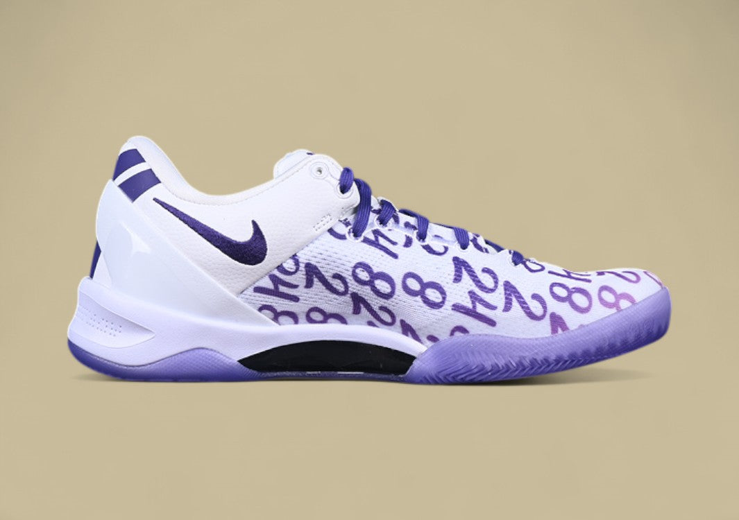 Nike Kobe "Court Purple" White Purple Number Print Basketball Shoe with Signature