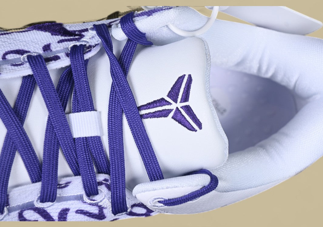Nike Kobe "Court Purple" White Purple Number Print Basketball Shoe with Signature