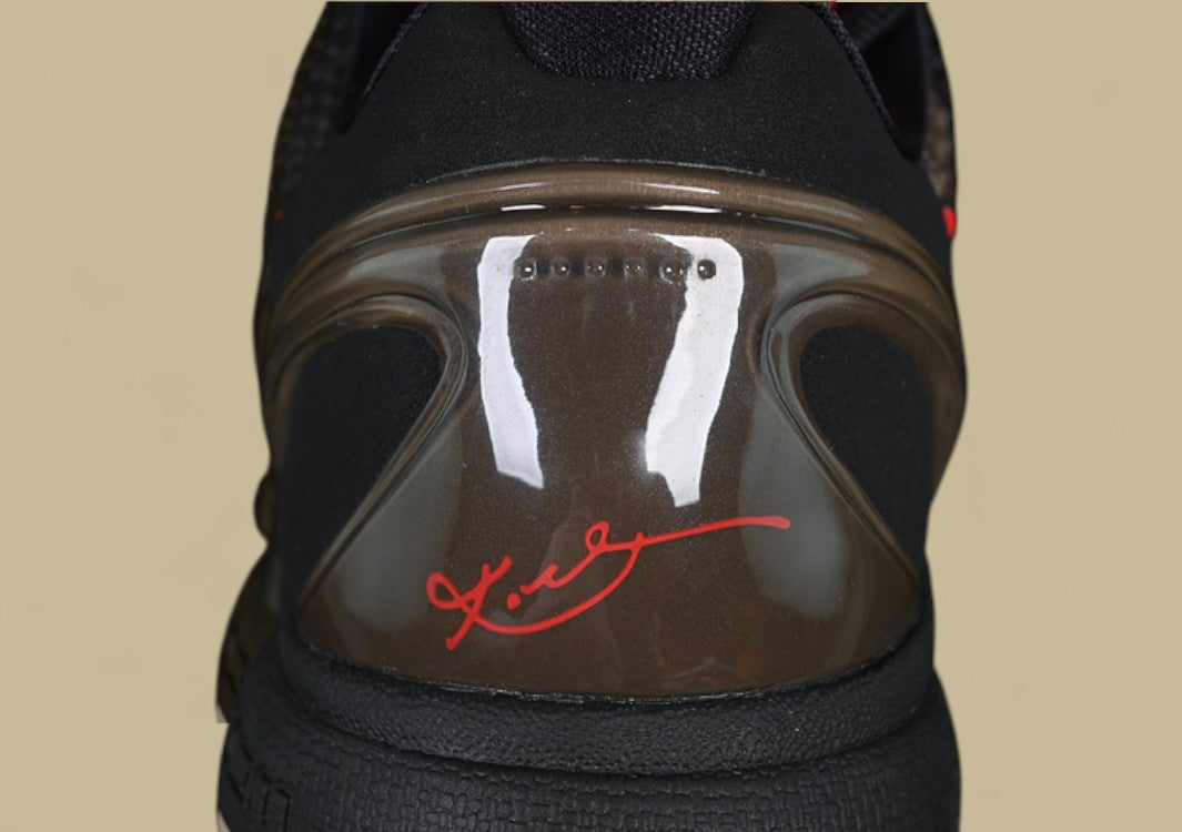 Nike Kobe "Crimson Bog" Black Khaki Basketball Shoes with Red Swoosh Accent