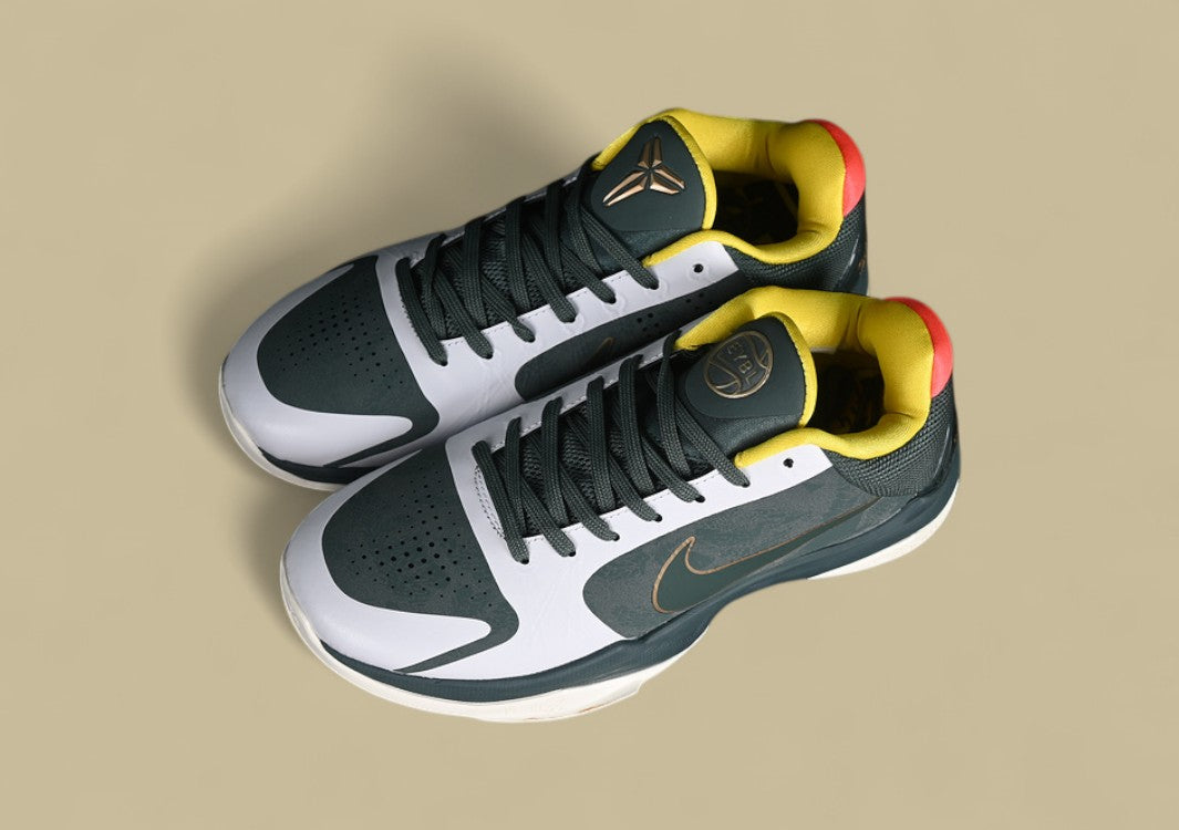 Nike Kobe EYBL "Forest Green Metallic Red Bronze Speed Yellow" Elite Youth-Inspired Low-Top Basketball Sneaker