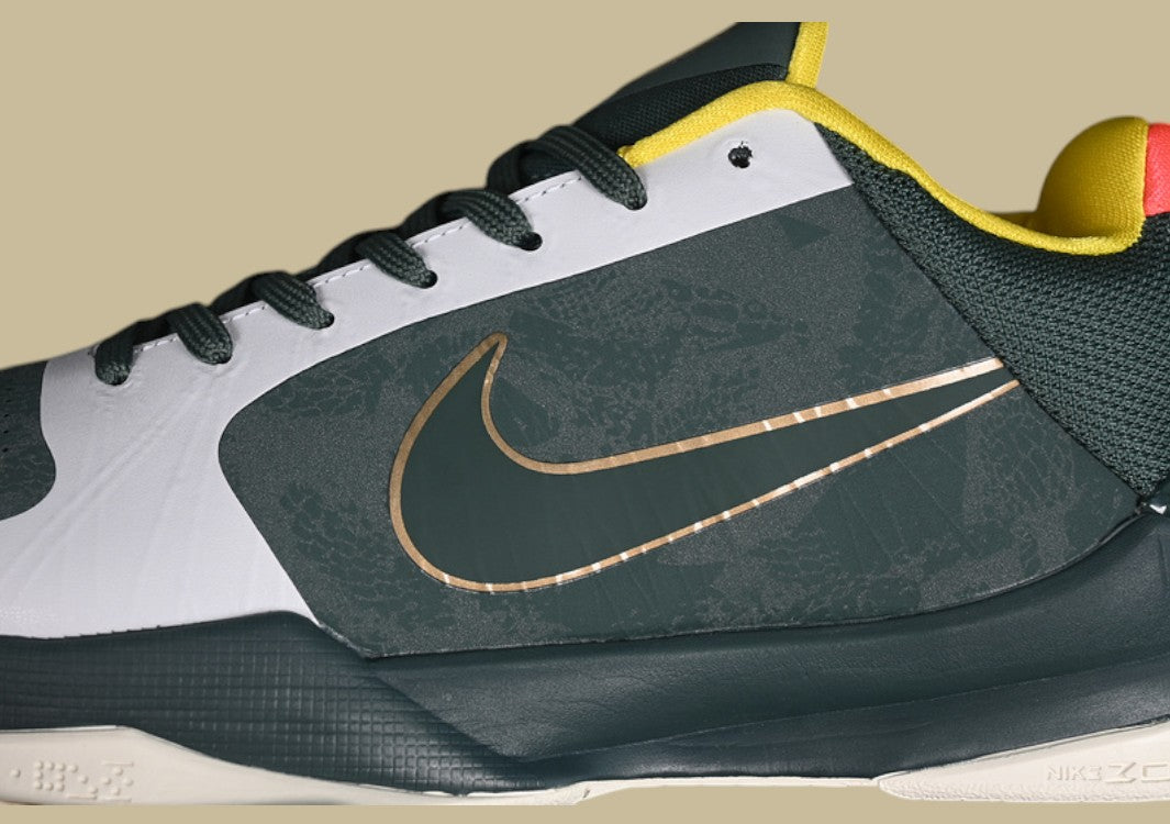 Nike Kobe EYBL "Forest Green Metallic Red Bronze Speed Yellow" Elite Youth-Inspired Low-Top Basketball Sneaker