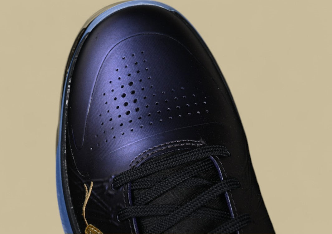 Nike Kobe "Eggplant" Purple Black Basketball Shoe with Gold Swoosh Detail