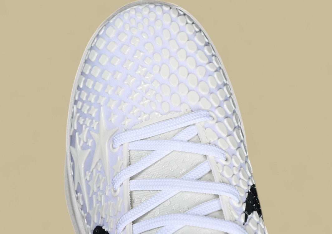 Nike Zoom Kobe "Sail" White Black Basketball Shoe with Star Embossed Upper