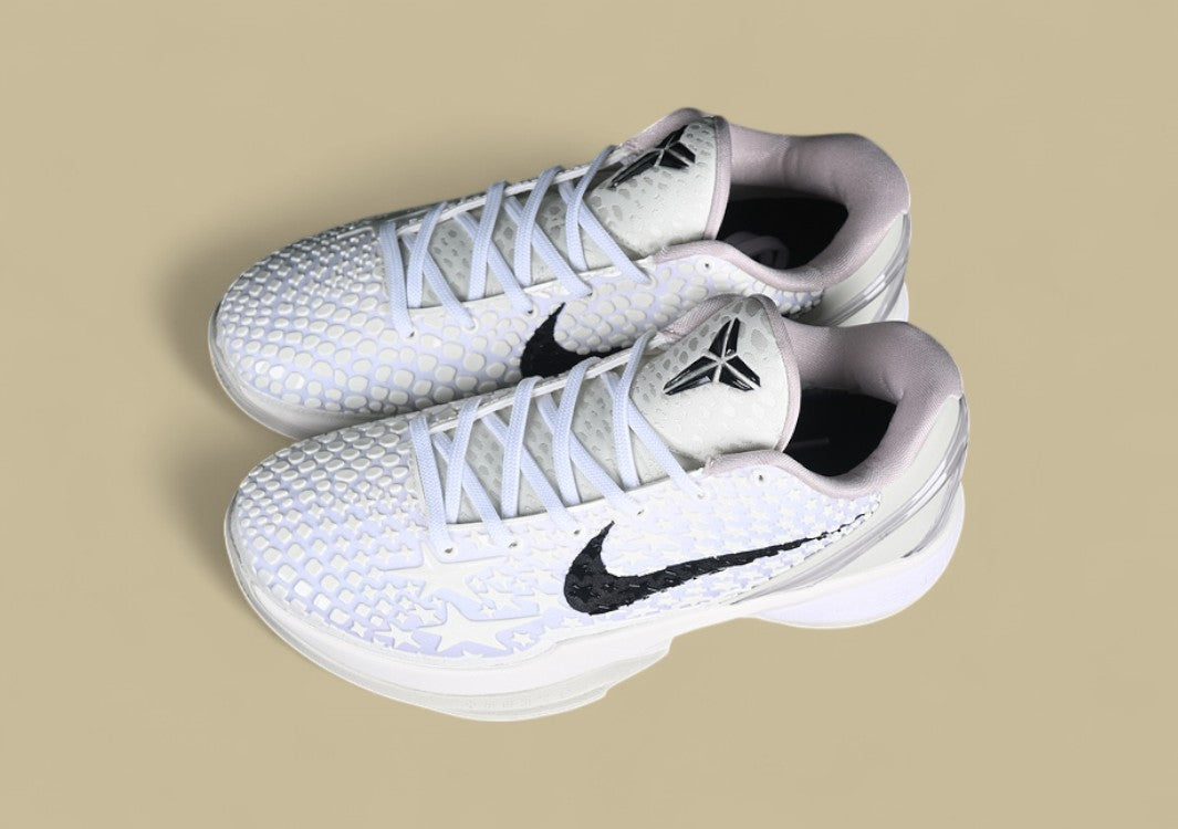 Nike Zoom Kobe "Sail" White Black Basketball Shoe with Star Embossed Upper