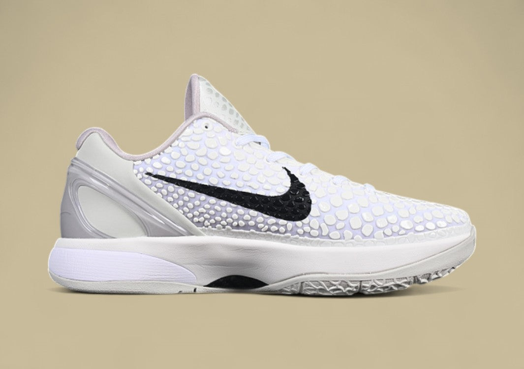 Nike Zoom Kobe "Sail" White Black Basketball Shoe with Star Embossed Upper