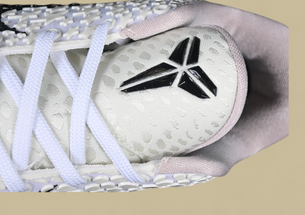 Nike Zoom Kobe "Sail" White Black Basketball Shoe with Star Embossed Upper