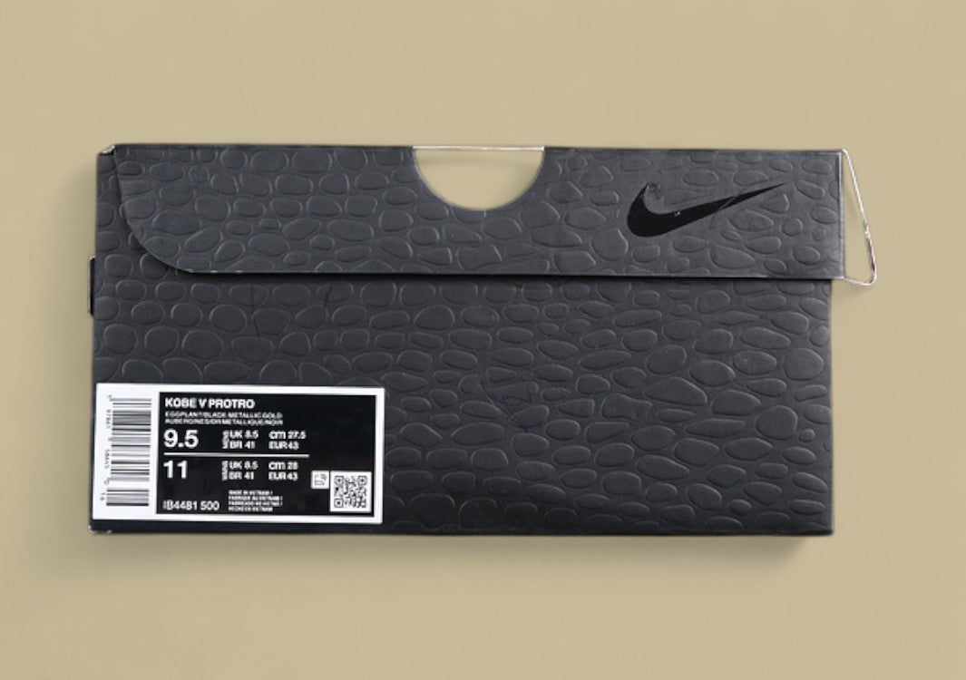 Nike Kobe "Eggplant" Purple Black Basketball Shoe with Gold Swoosh Detail