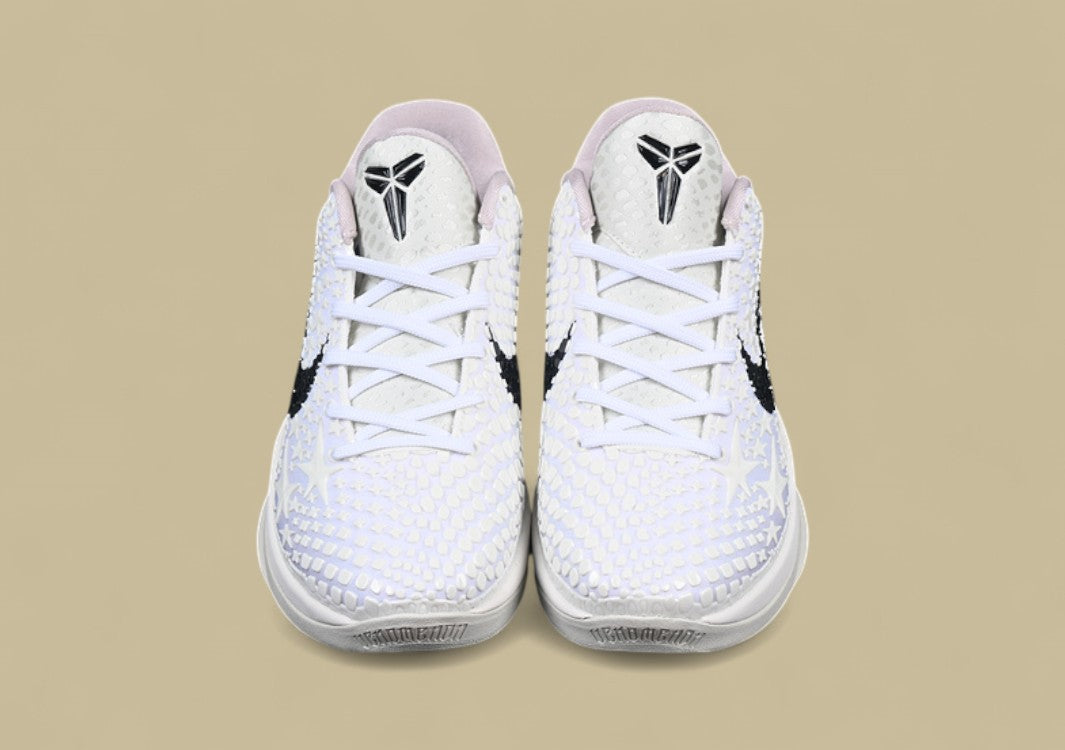 Nike Zoom Kobe "Sail" White Black Basketball Shoe with Star Embossed Upper