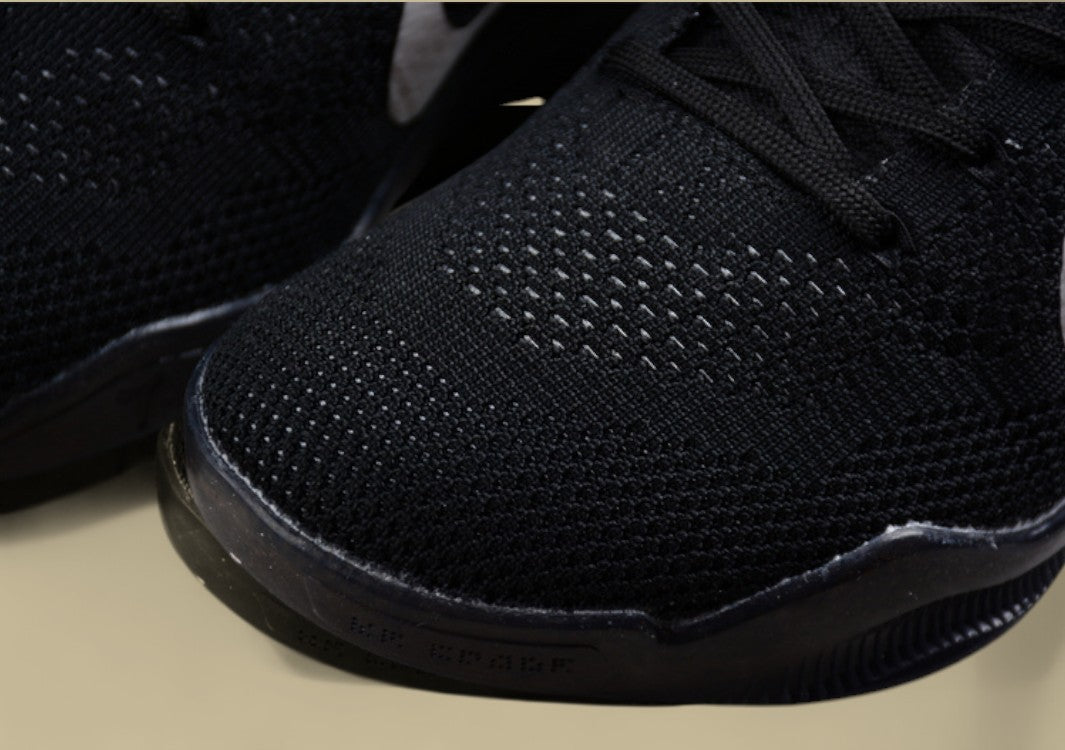 Nike Kobe Elite Low Last Emperor White Grey Black Flyknit Gradient Style With Sleek Low Profile