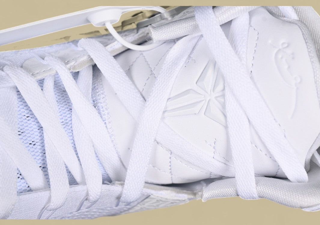 Nike Kobe Elite Protro "Halo White" High-Top Basketball Shoes in Triple White Design