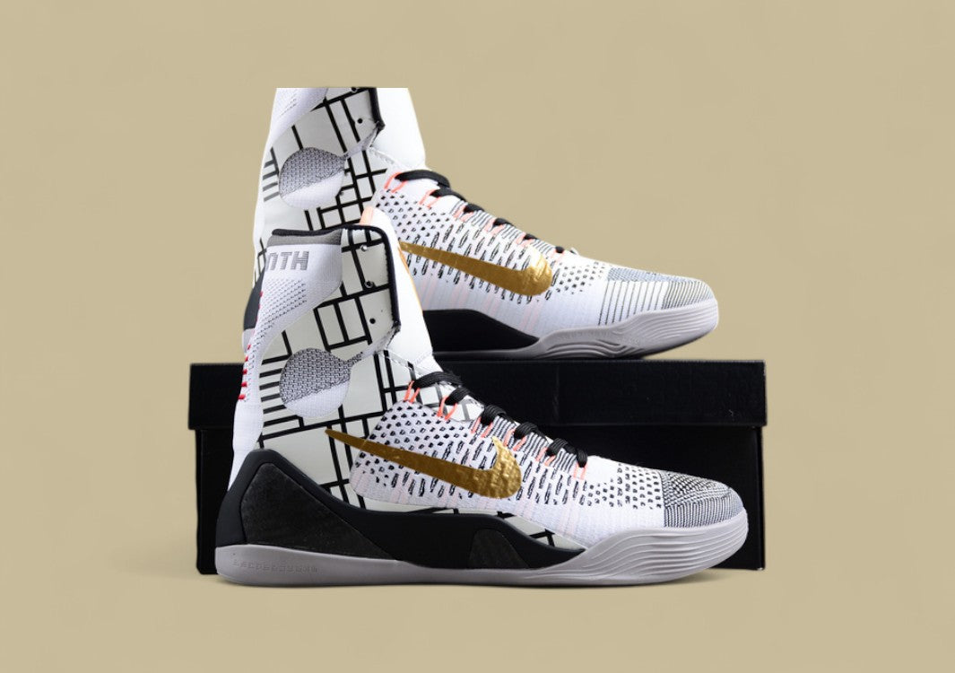 Nike Kobe Elite XDR "What The Kobe" White Metallic Gold Black High-Top Performance Basketball Shoe