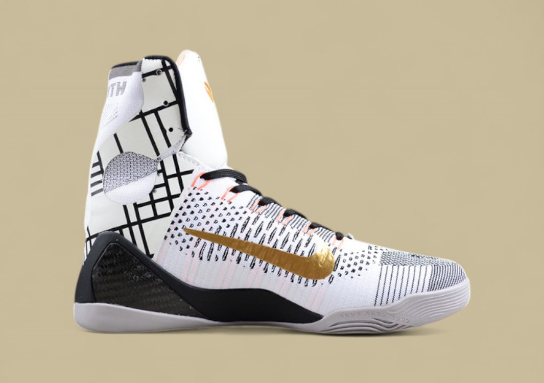 Nike Kobe Elite XDR "What The Kobe" White Metallic Gold Black High-Top Performance Basketball Shoe