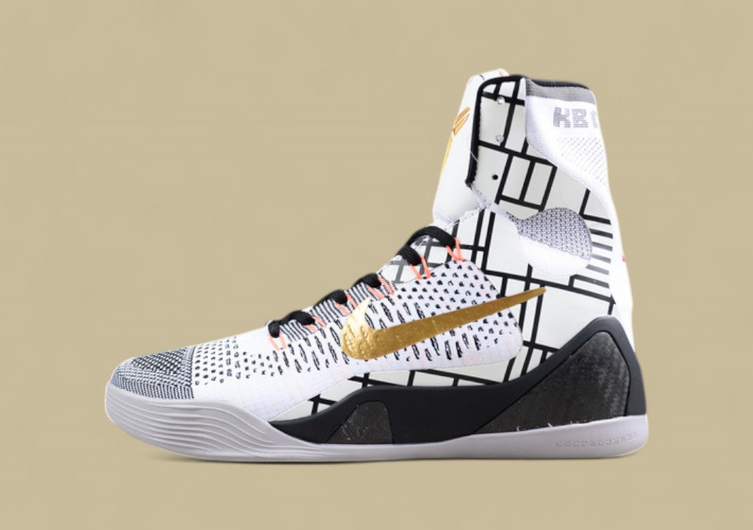 Nike Kobe Elite XDR "What The Kobe" White Metallic Gold Black High-Top Performance Basketball Shoe