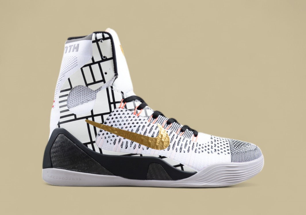 Nike Kobe Elite XDR "What The Kobe" White Metallic Gold Black High-Top Performance Basketball Shoe